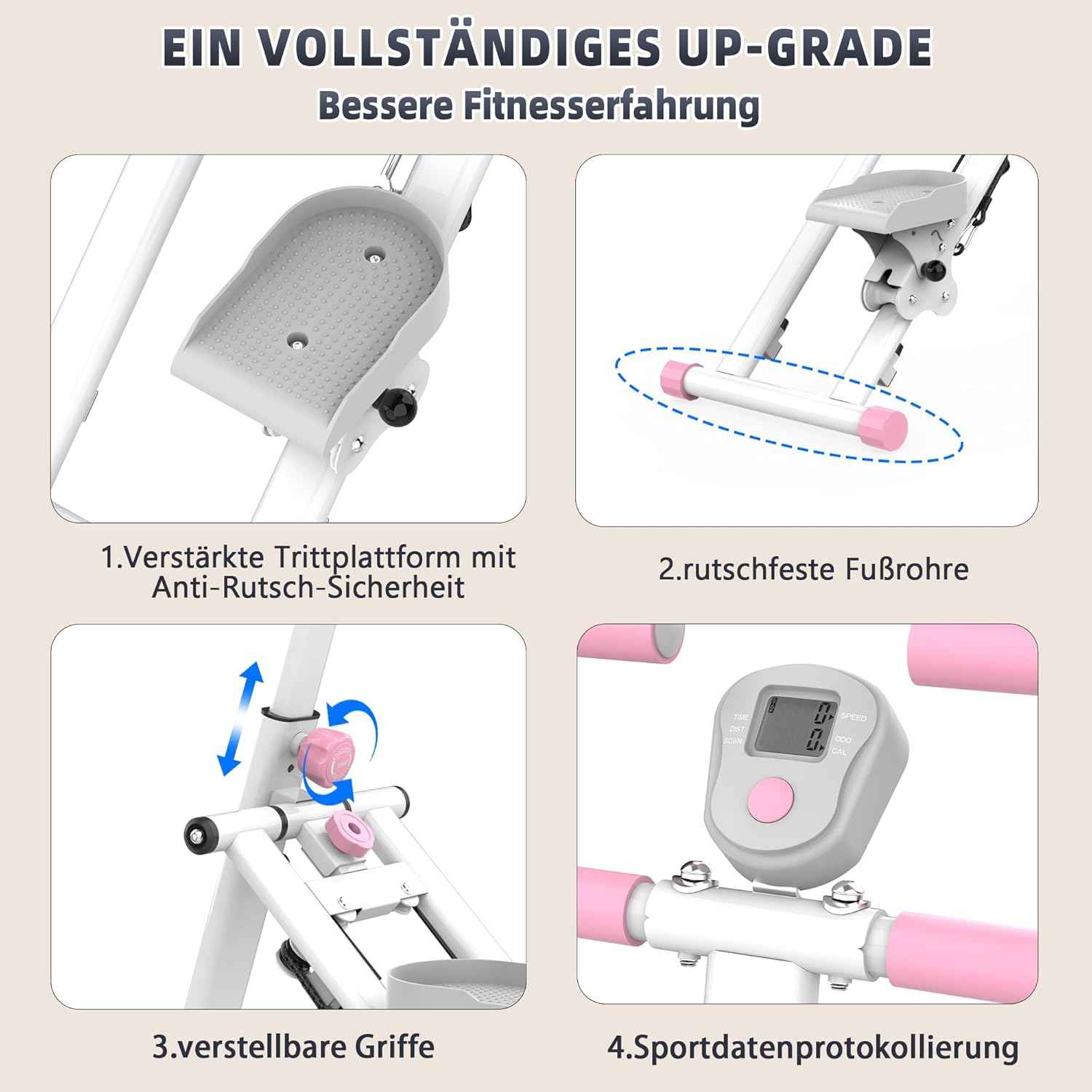 Vertical climbers, full-body aerobic exercise machines