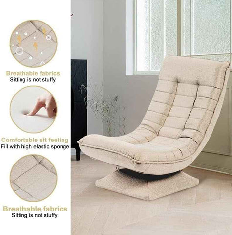 Xelvre Adjustable Swivel Recliner Chair – 360° Foldable Floor Lounge Chair with 5 Positions | Ergonomic & Space-Saving Design