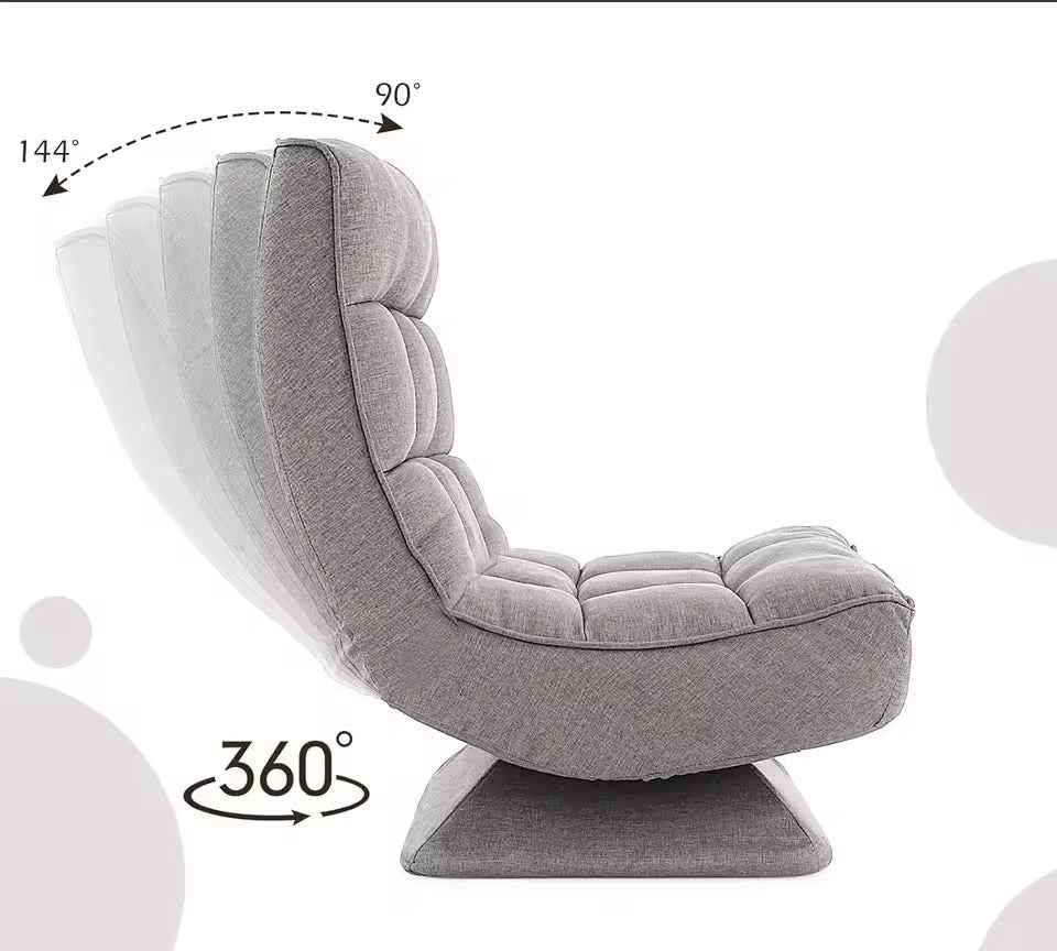 Xelvre Adjustable Swivel Recliner Chair – 360° Foldable Floor Lounge Chair with 5 Positions | Ergonomic & Space-Saving Design
