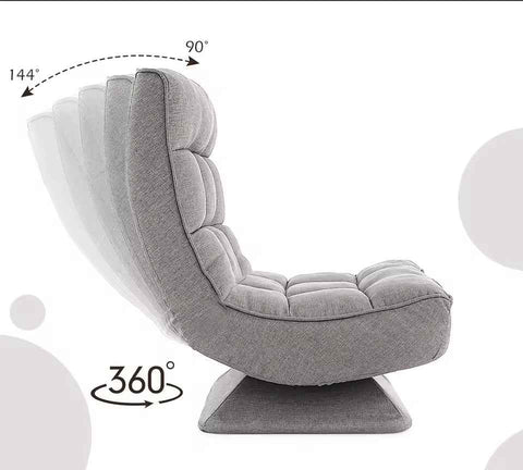 Xelvre Adjustable Swivel Recliner Chair – 360° Foldable Floor Lounge Chair with 5 Positions | Ergonomic & Space-Saving Design