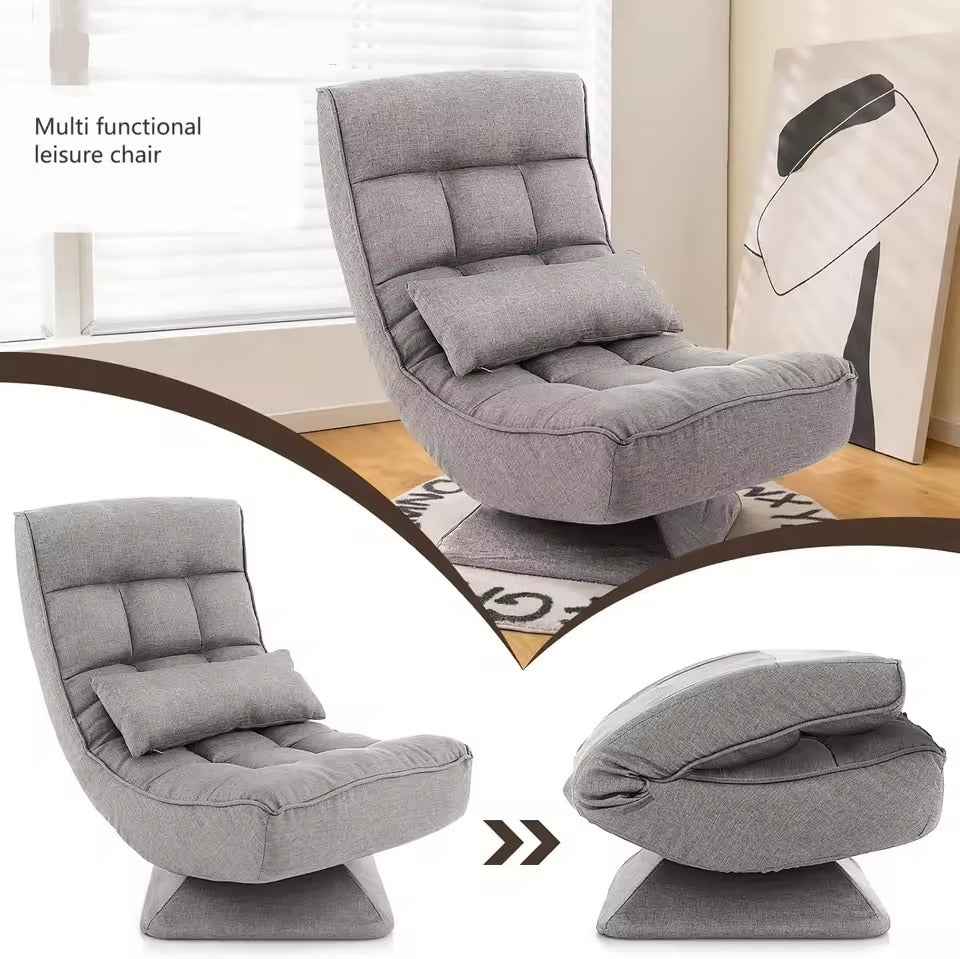 Xelvre Adjustable Swivel Recliner Chair – 360° Foldable Floor Lounge Chair with 5 Positions | Ergonomic & Space-Saving Design